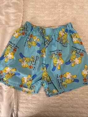 Light Blue The Simpsons Graphic Cotton Boxer Shorts